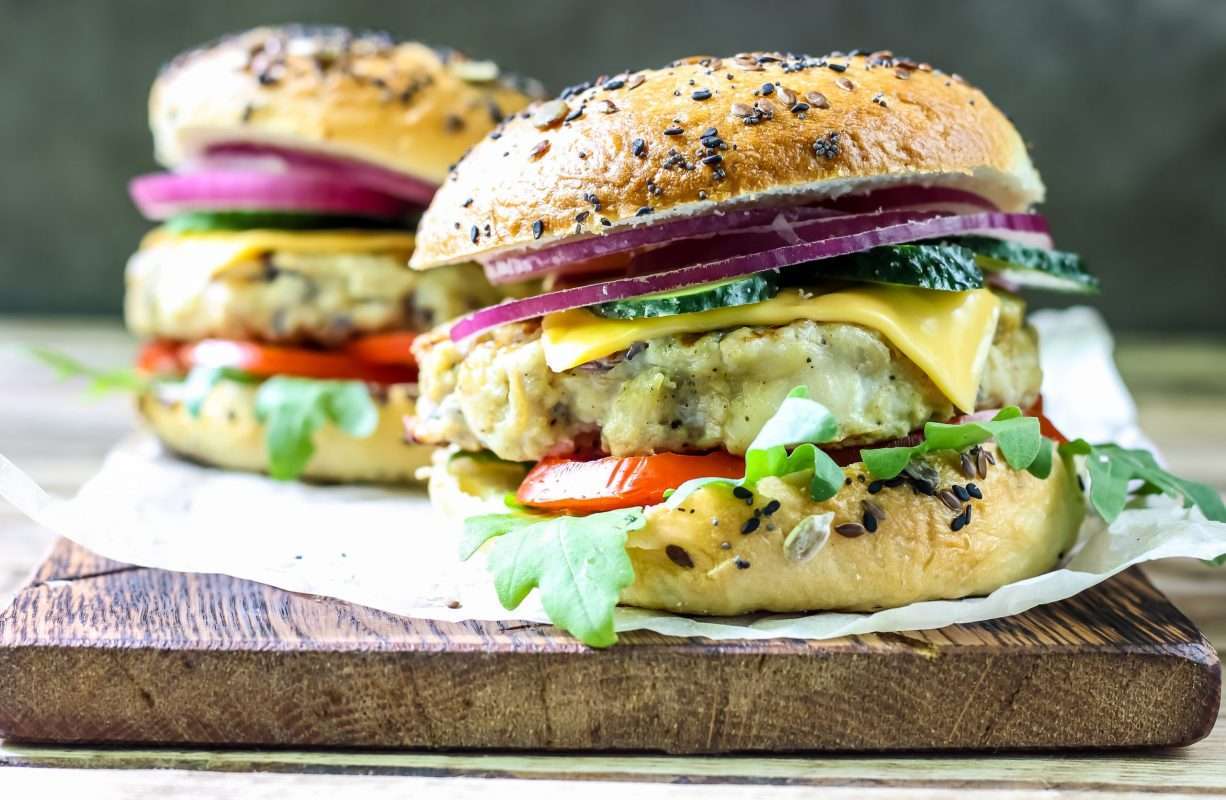 Avocado Red Pepper Chicken Burgers