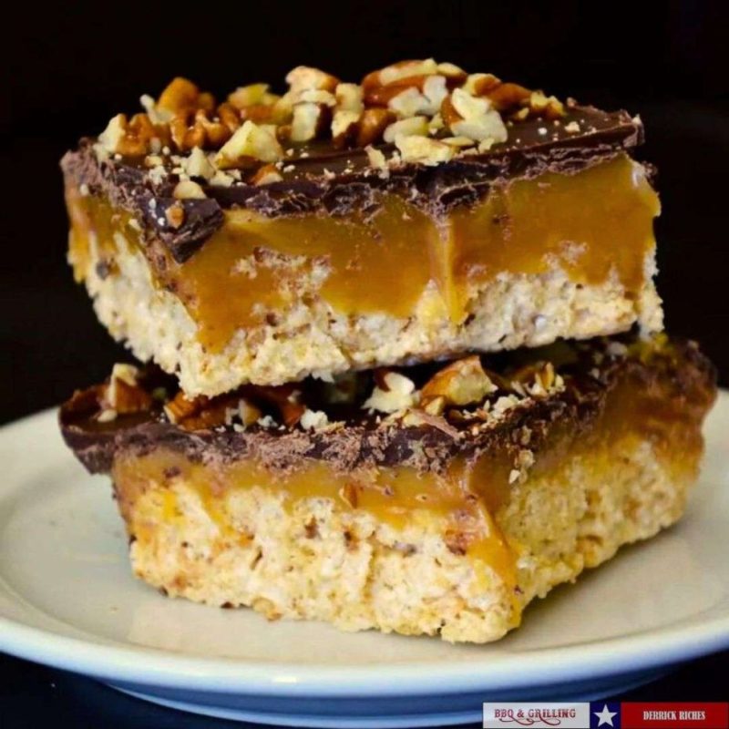 Chocolate-Caramel Rice Krispies Treats for game day