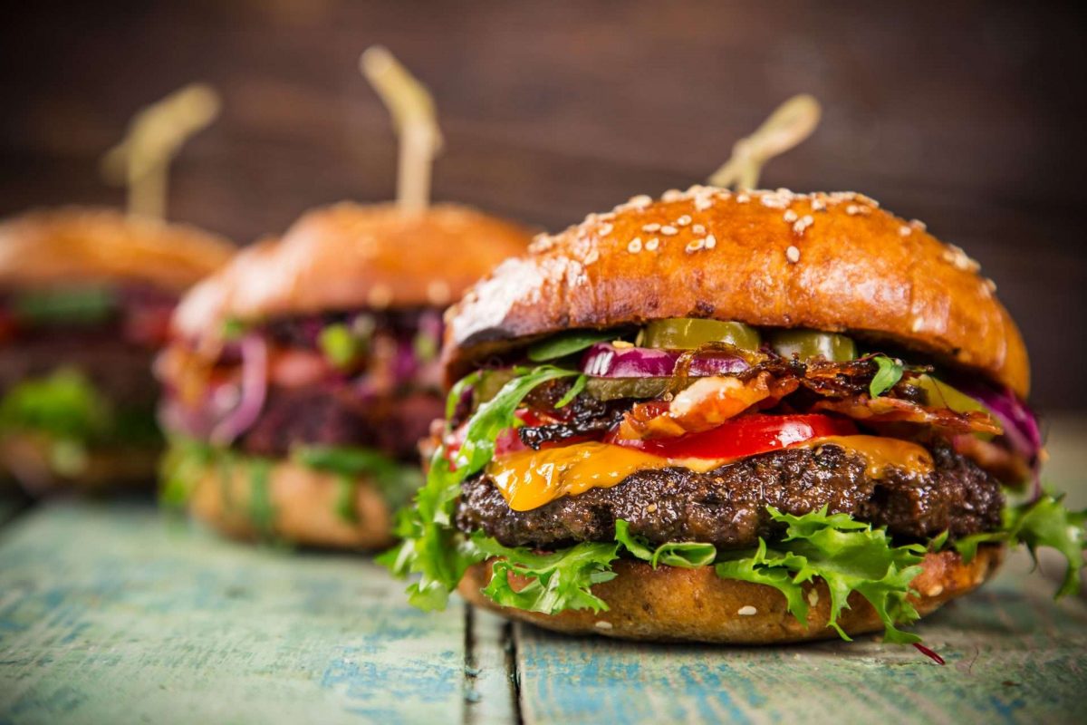 Butter Burgers on wooden table