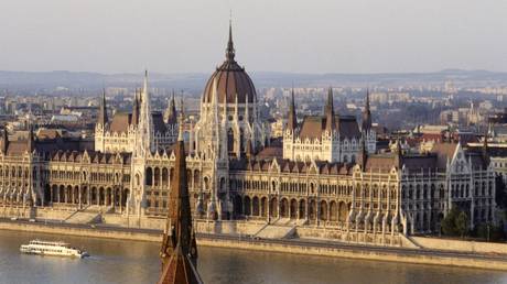 View of the parliament building in Budapest, Hungary