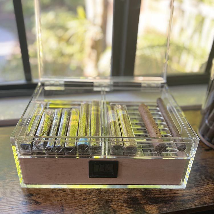 Acrylic Humidor With Cigars By Case Elegance