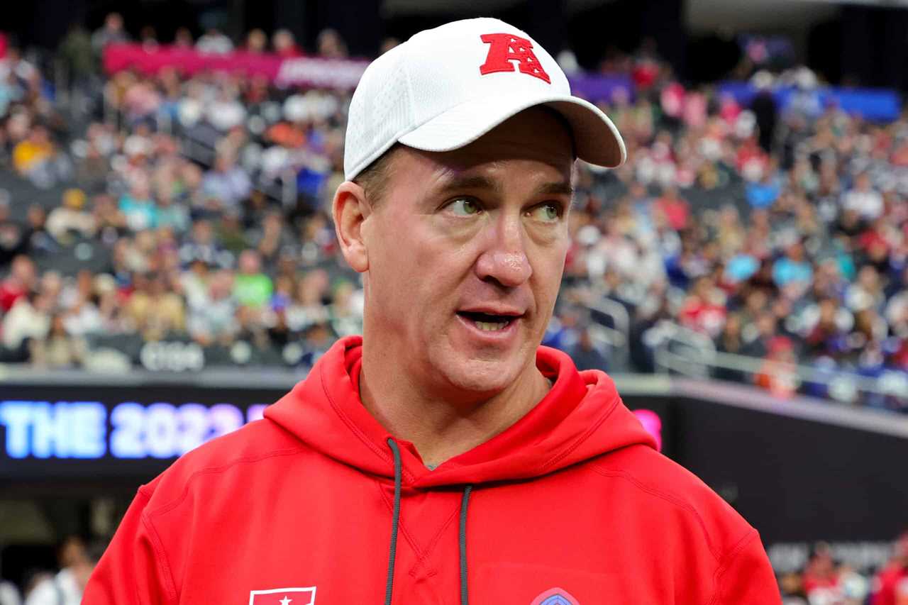 AFC head coach Peyton Manning looks on during the 2023 NFL Pro Bowl Games at Allegiant Stadium on February 05, 2023 in Las Vegas, Nevada.