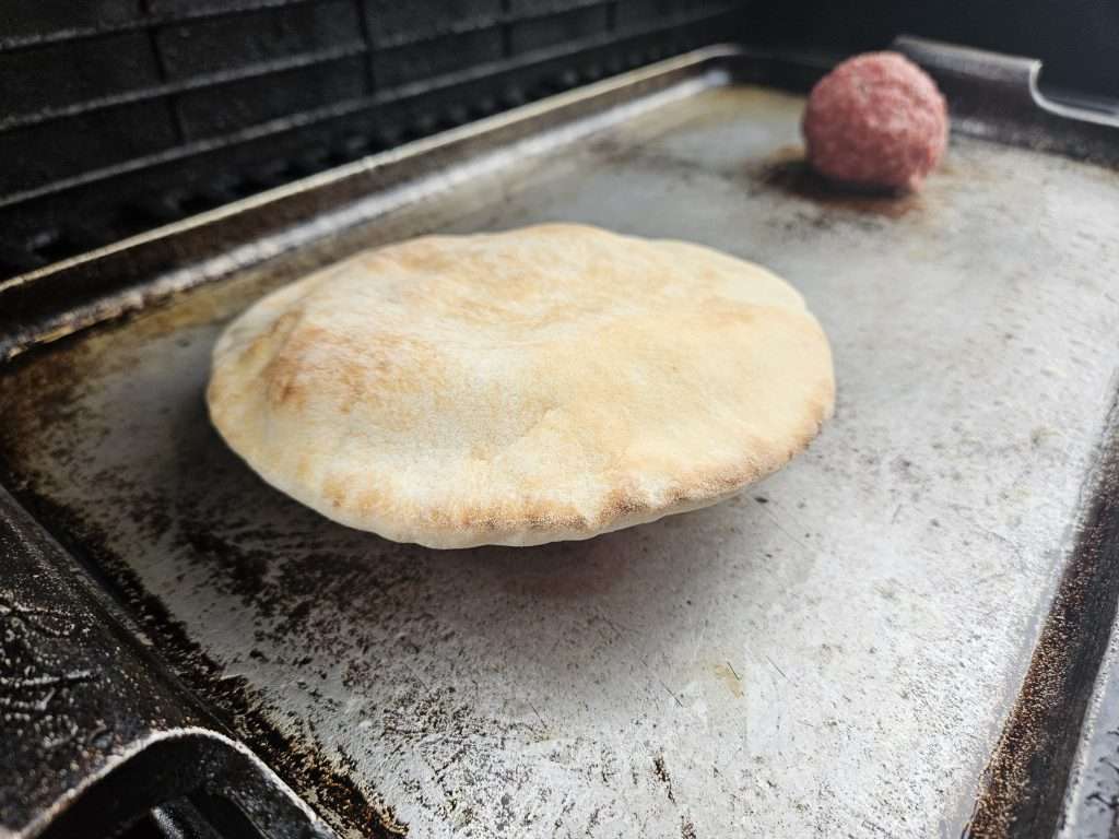 Meat ball on griddle