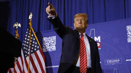 Republican presidential candidate and former President Donald Trump at a campaign rally in Concord, New Hampshire, on January 19, 2024