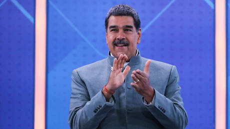 Venezuela's President Nicolas Maduro speaking during his television program in Caracas.