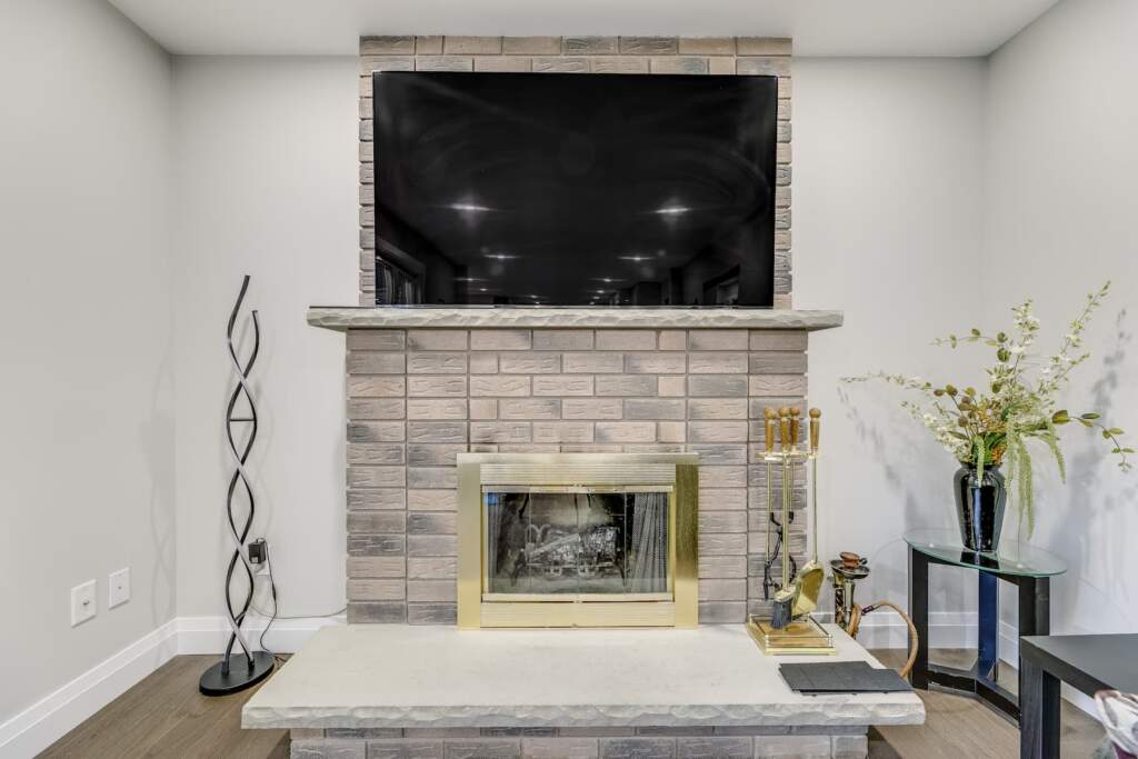 Living room renovation project with fire place Richmond Hill