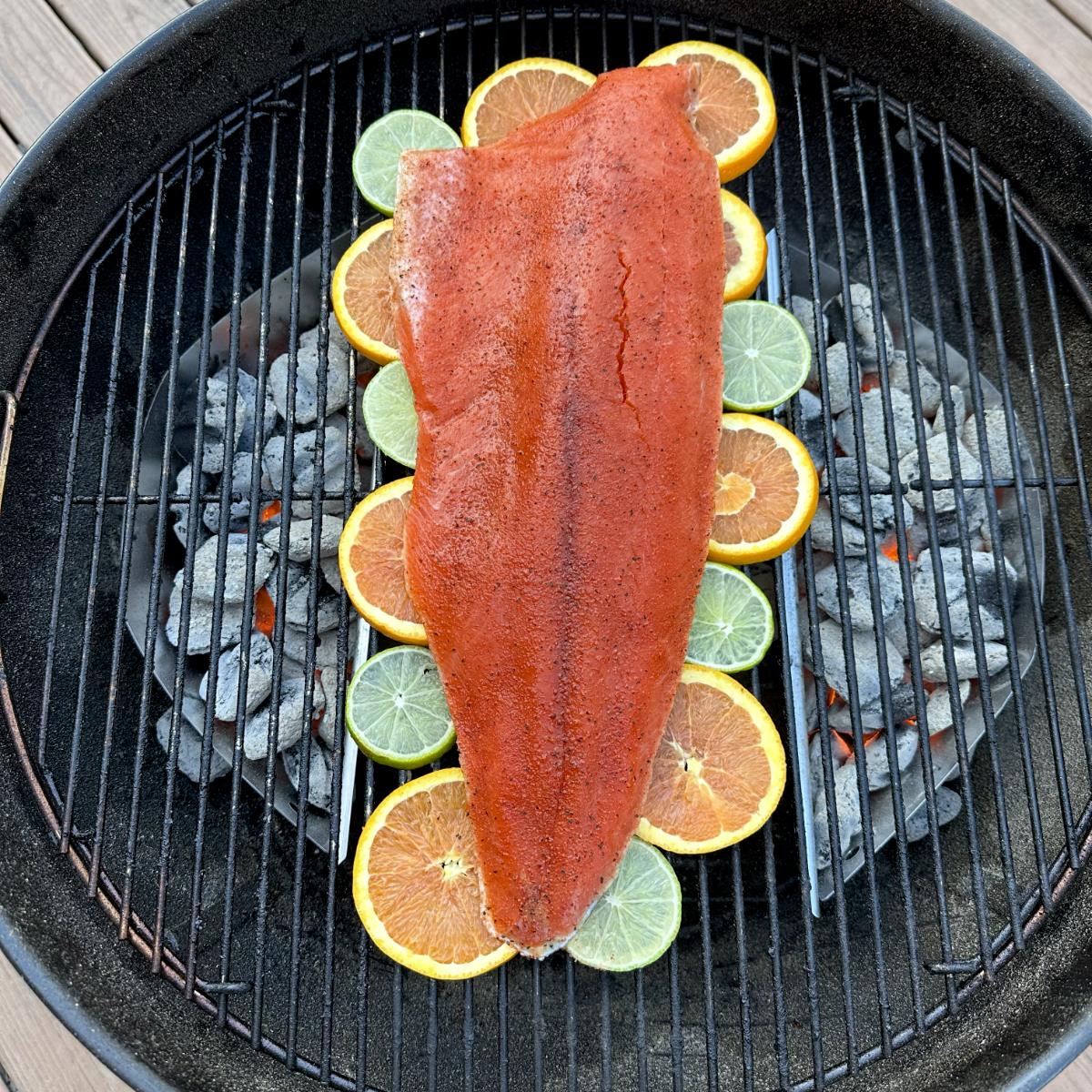 Salmon with a lemon chimichurri sauce