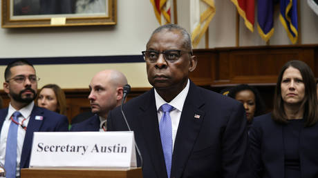 US Defense Secretary Lloyd Austin testifies during a hearing before the House Armed Services Committee, February 29, 2024