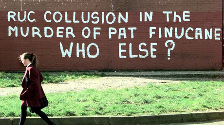 Graffiti in Belfast, Northern Ireland claiming the RUC colluded with Loyalist terrorist groups © Paul McErlane/Reuters