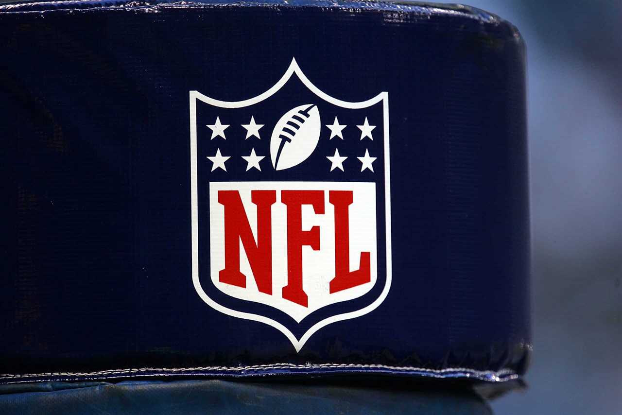 The NFL logo on the goal post during a game between the Philadelphia Eagles and the Dallas Cowboys at Texas Stadium on September 15, 2008 in Irving, Texas.