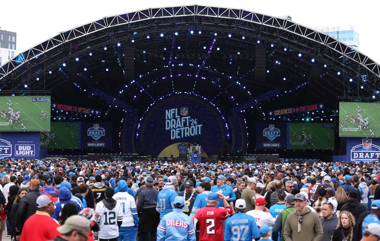 DETROIT, MICHIGAN - APRIL 26: General view prior to the start of night two during of the 2024 NFL draft at Campus Martius Park on April 26, 2024 in Detroit, Michigan.