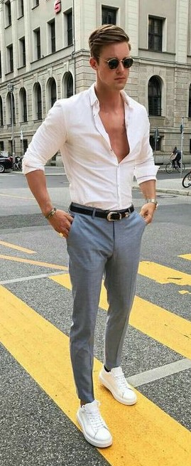 Grey Trouser with White Shirt
