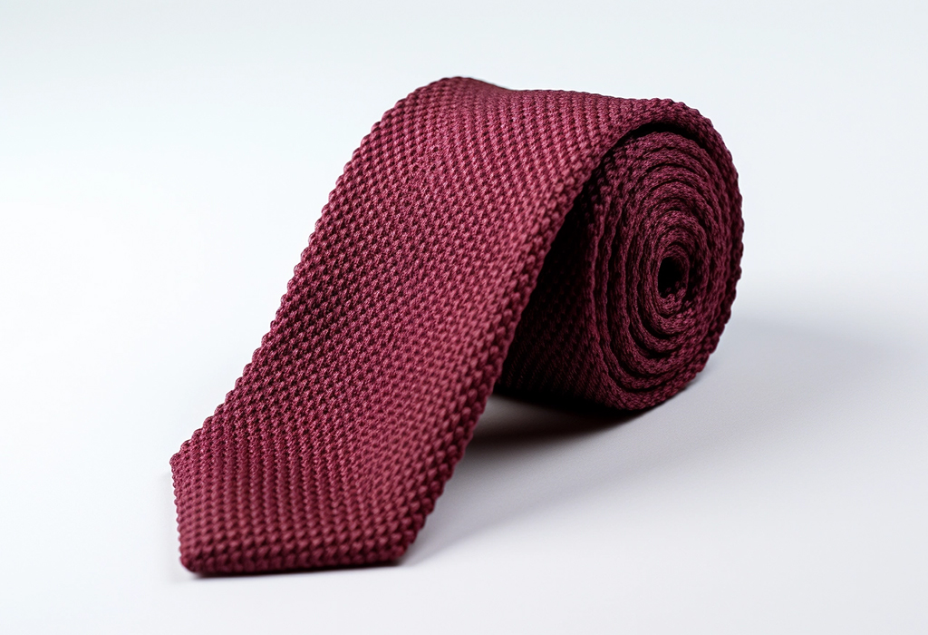 crimson knit tie