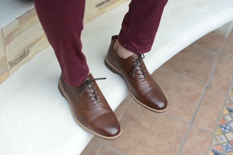 Chestnut Leather Cap-Toe Dress Shoes Amberjack