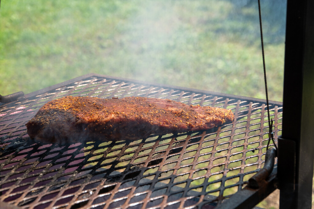 a piece of cooked tri-tip on the santa maria