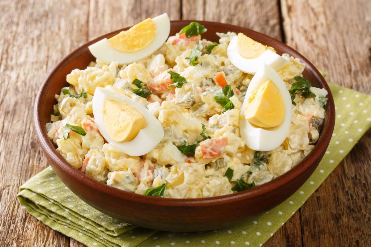 Hawaiian Potato Salad in a bowl