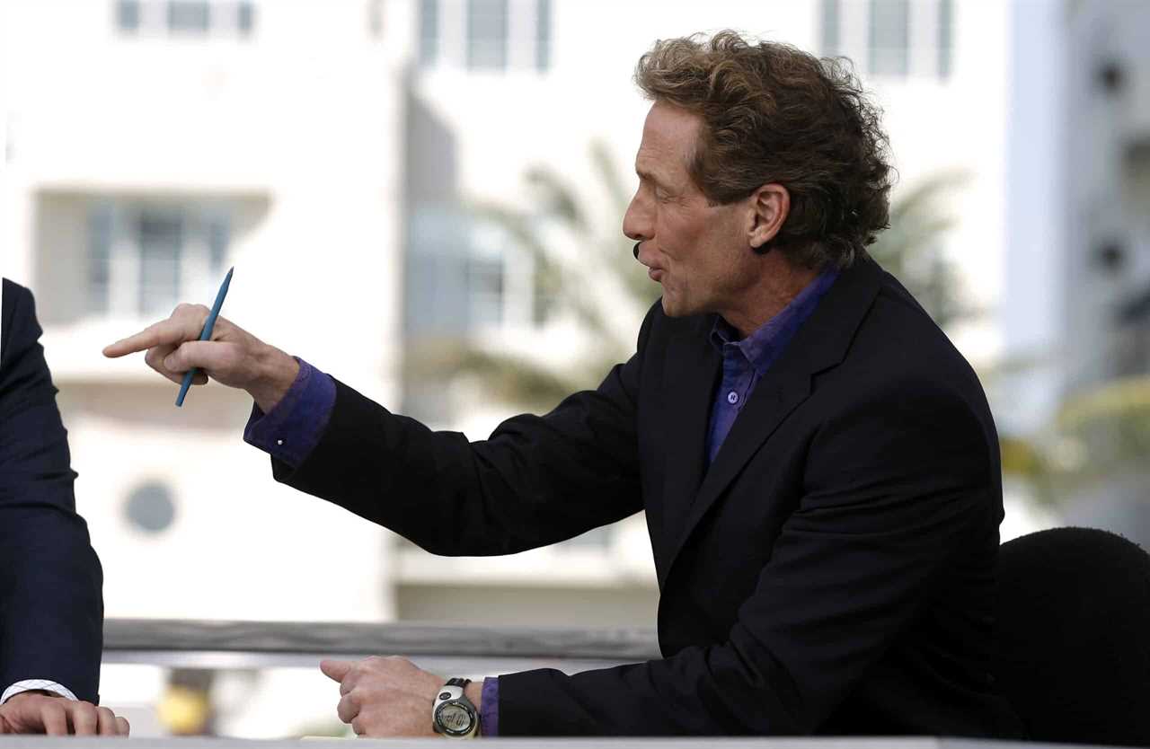 Skip Bayless on the ESPN set in Miami, Florida on February 1, 2007.