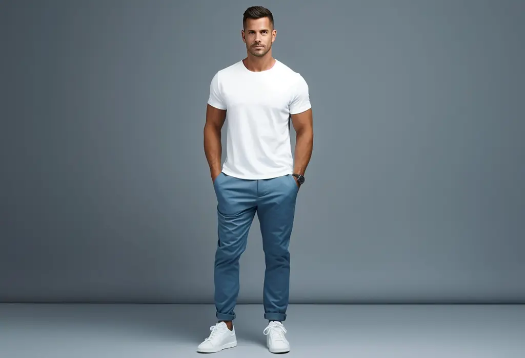 classic white crew-neck tee shirt