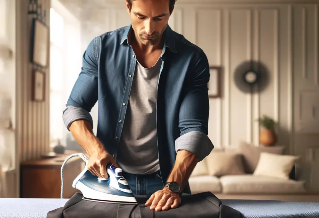 ironing and pressing suit jacket