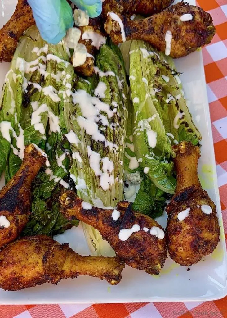 Grilled Romaine Salad with Blue Cheese