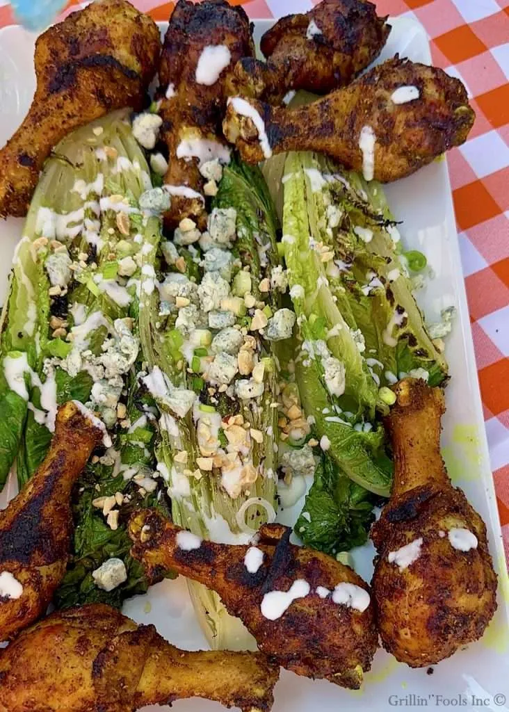 Grilled Romaine Salad with Blue Cheese