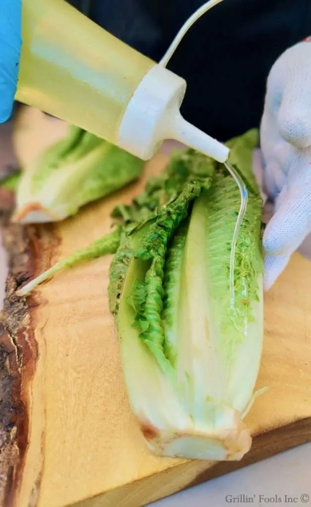 Grilled Romaine Salad with Blue Cheese