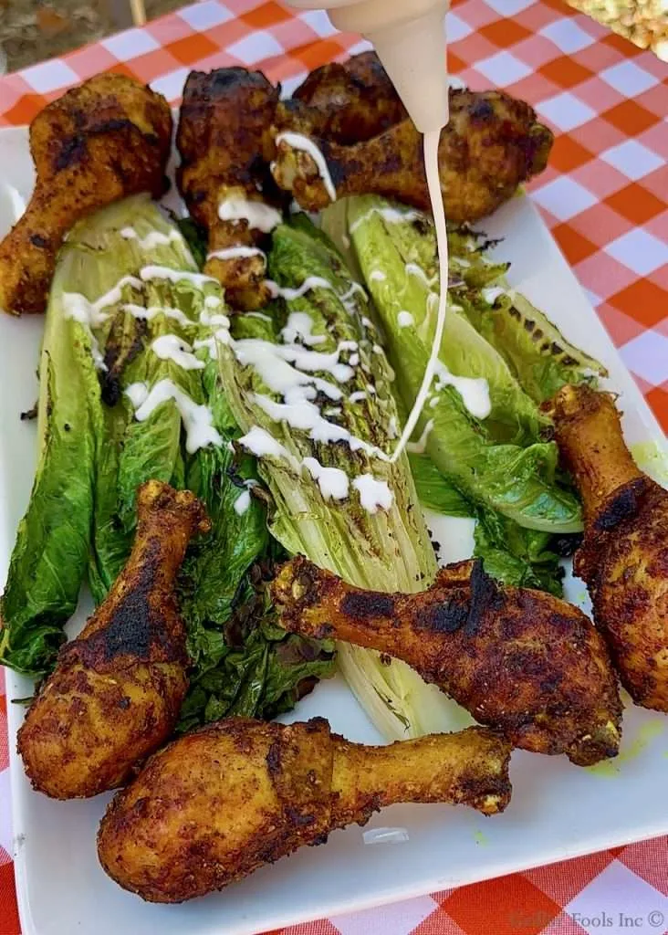 Grilled Romaine Salad with Blue Cheese