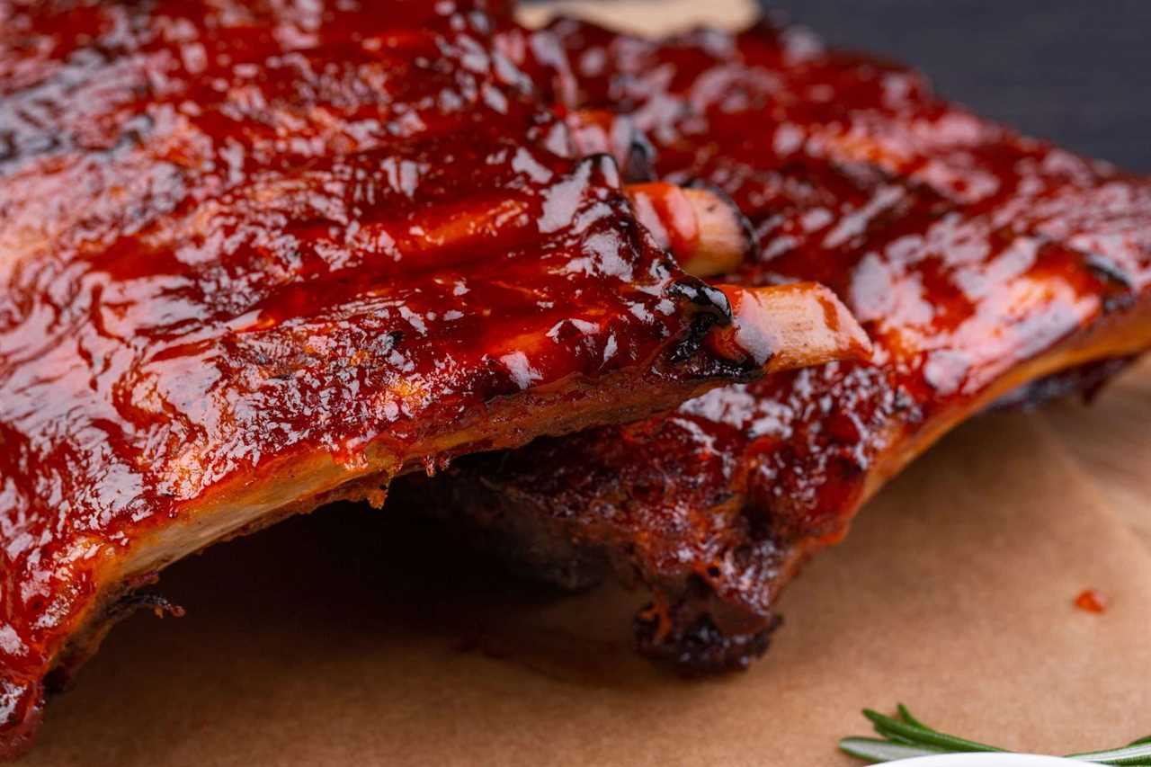 BBQ sauce on ribs