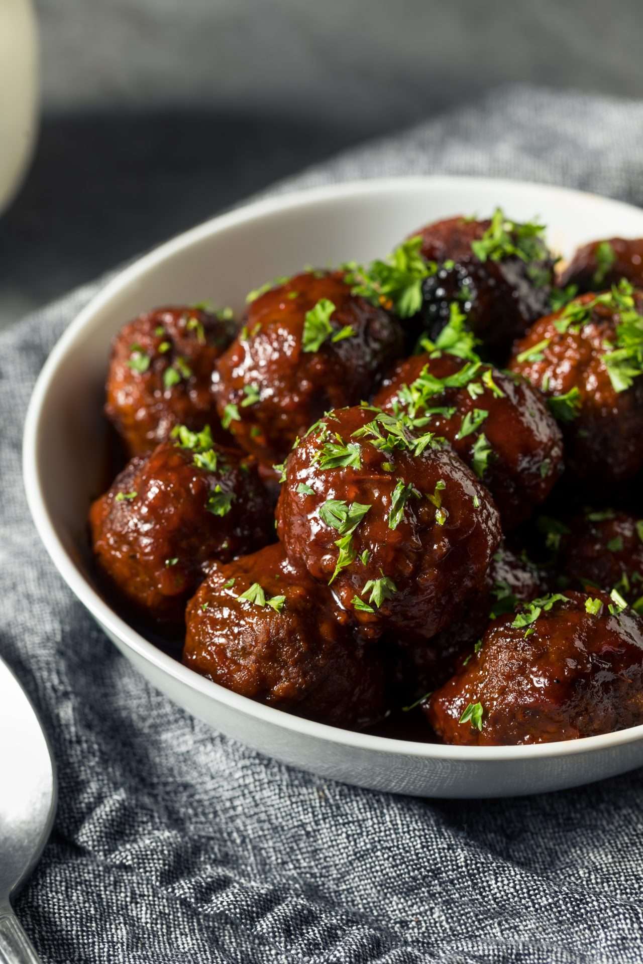 smoked meatballs with BBQ sauce