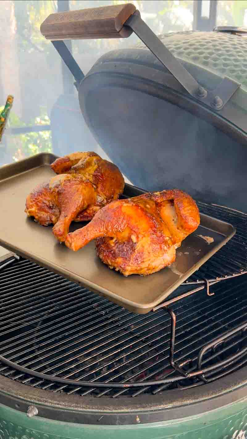 Big Green Egg Smoked Chicken with White Sauce