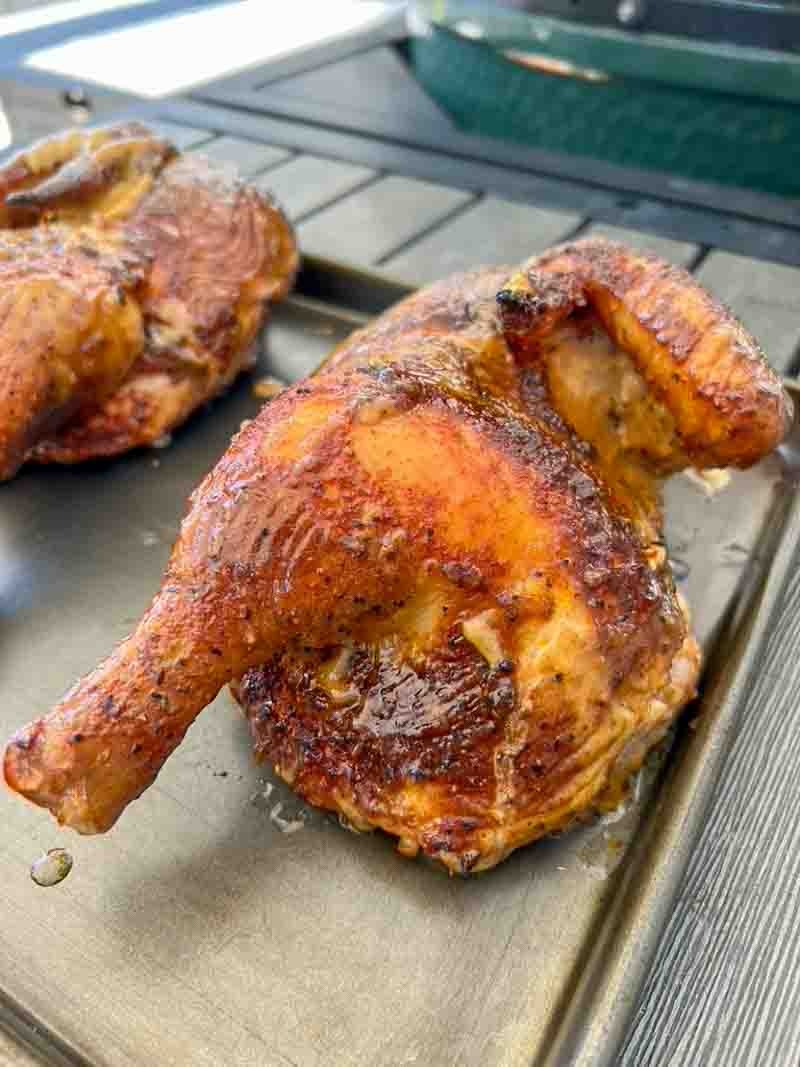 Big Green Egg Smoked Chicken with White Sauce