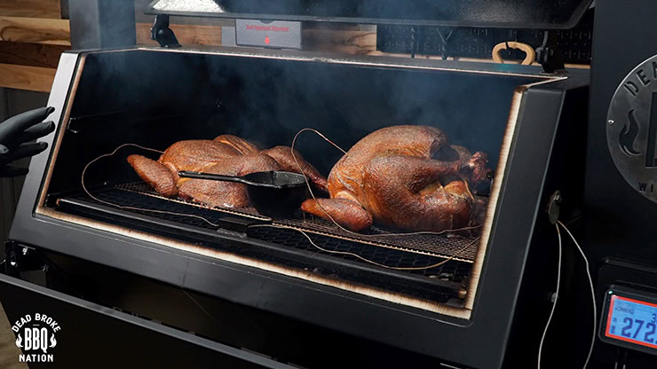 smoked turkey on Lone Star Grillz pellet smoker