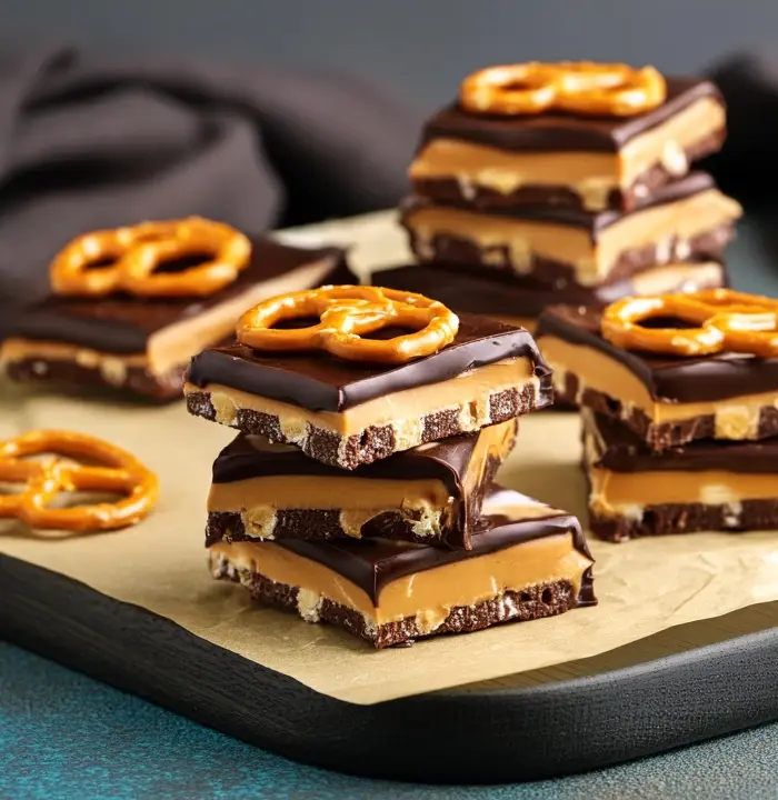 Chocolate Peanut Butter Pretzel Bars