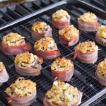 smoked mushroom jalapeno poppers cooked on the grill