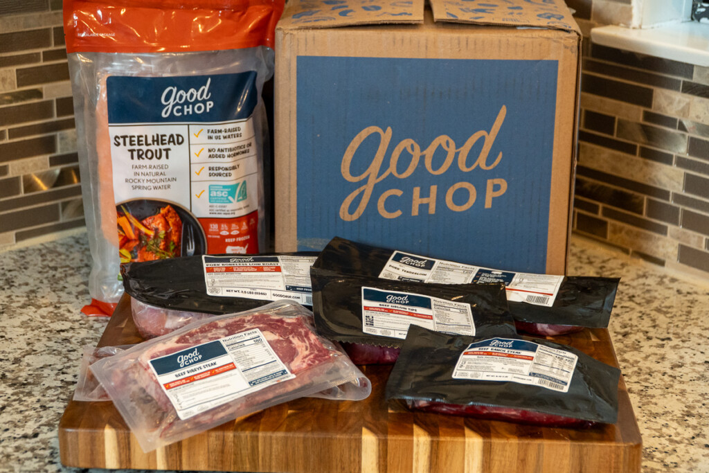 a Good Chop box surrounded by packets of meat