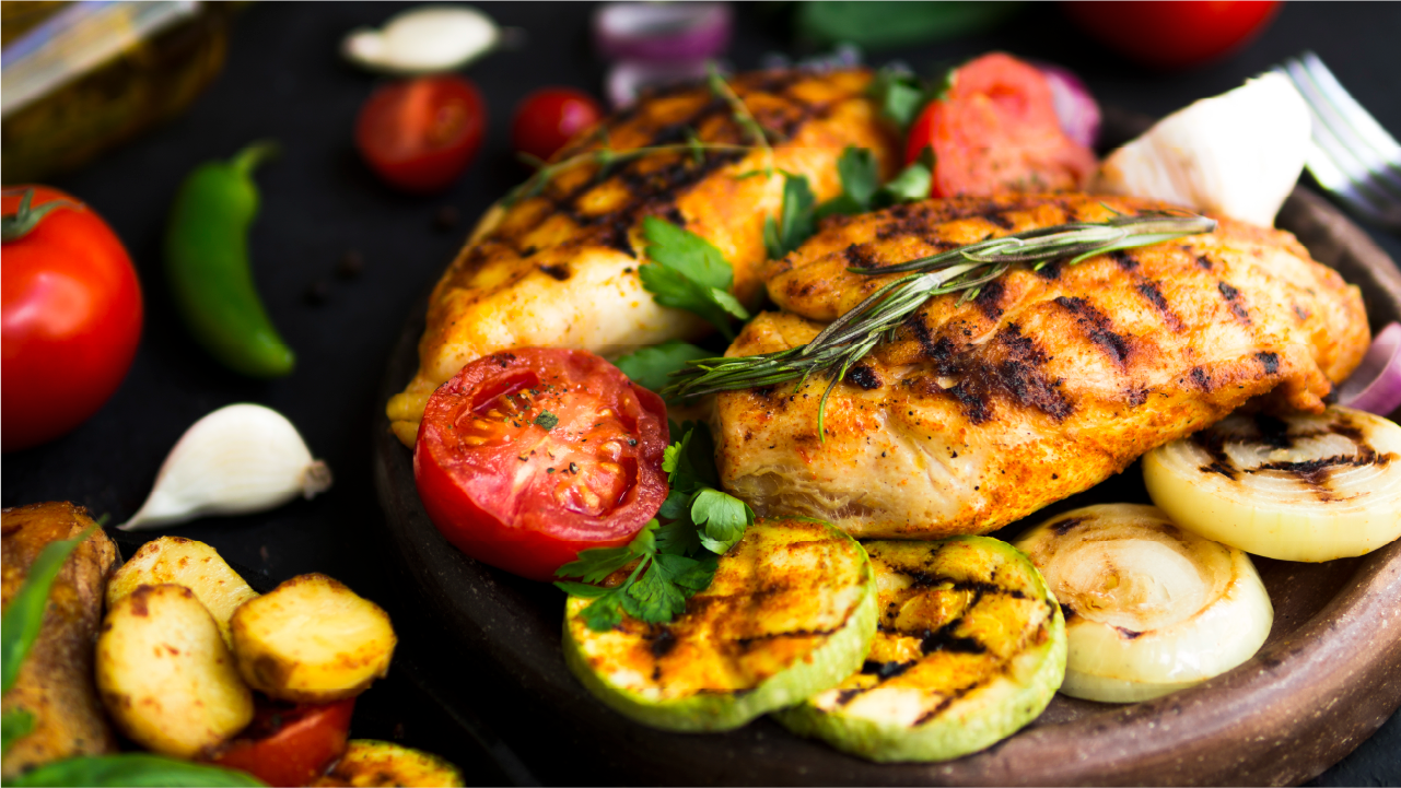 Grilled Chicken and Peaches