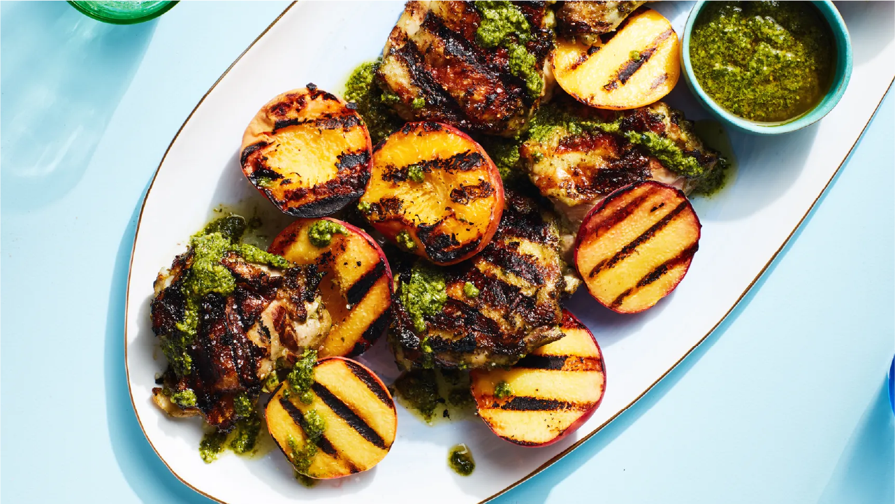 Storing Grilled chicken and peaches