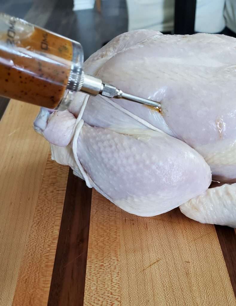 injecting a chicken