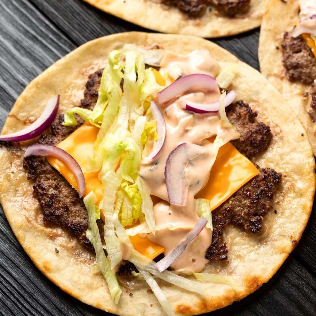 smash-burger-tacos- Blackstone Recipes