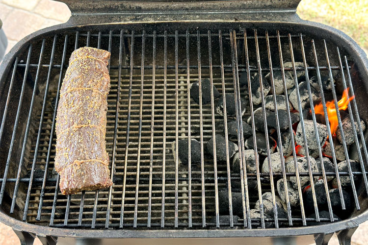 tenderloin on indirect heat side of grill