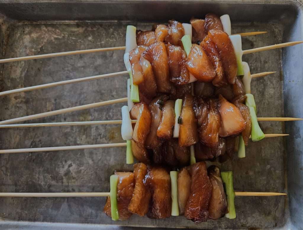 raw chicken yakitori