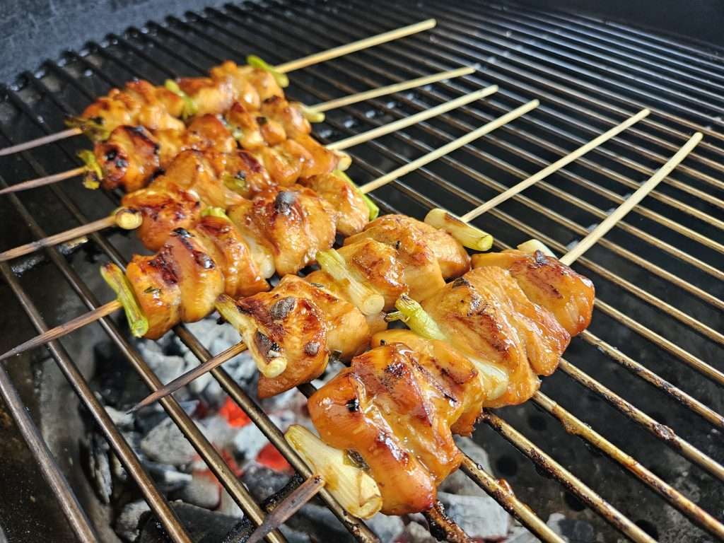 yakitori cooked on Big Green Egg