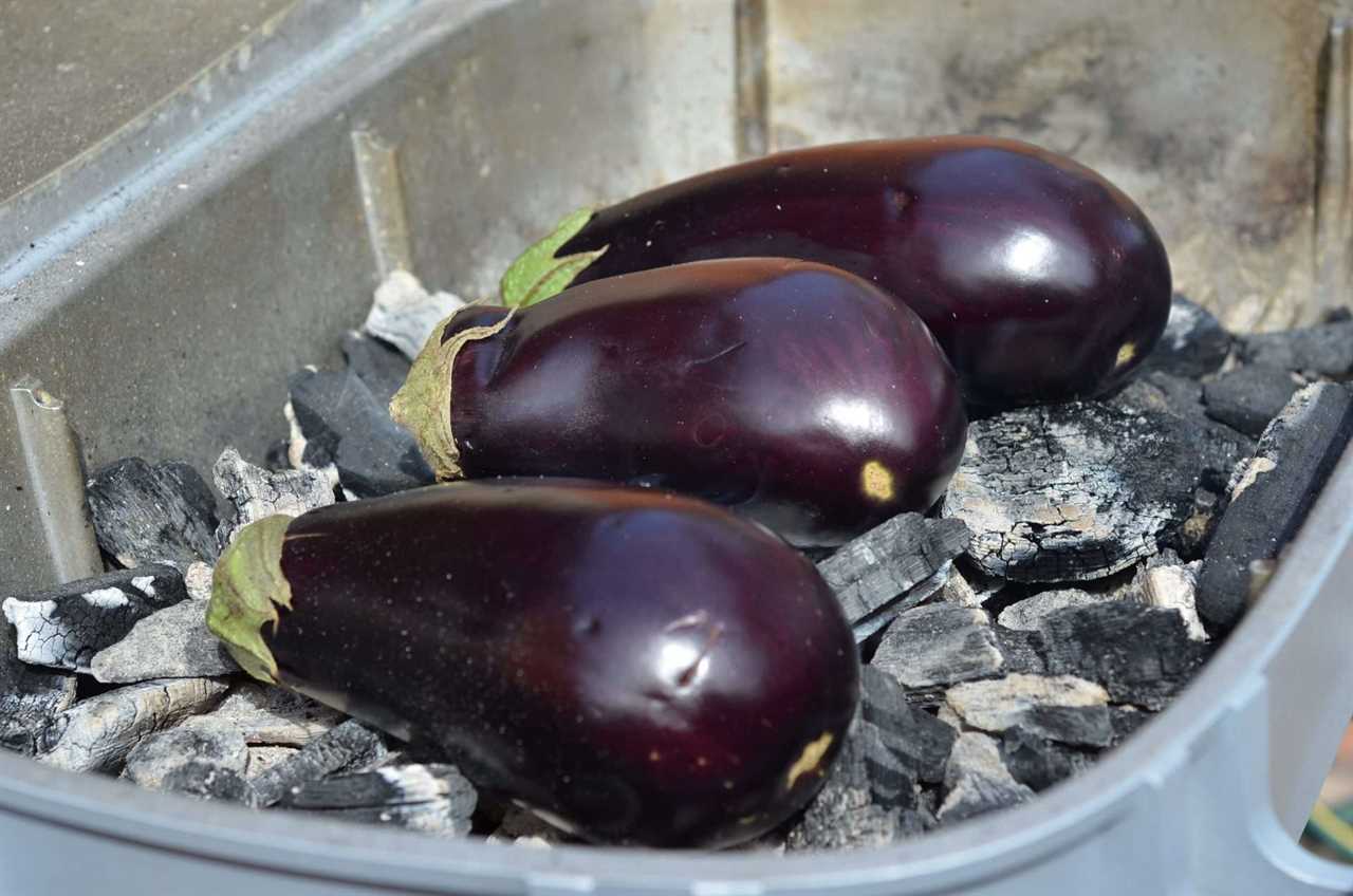 Eggplants on hot coals