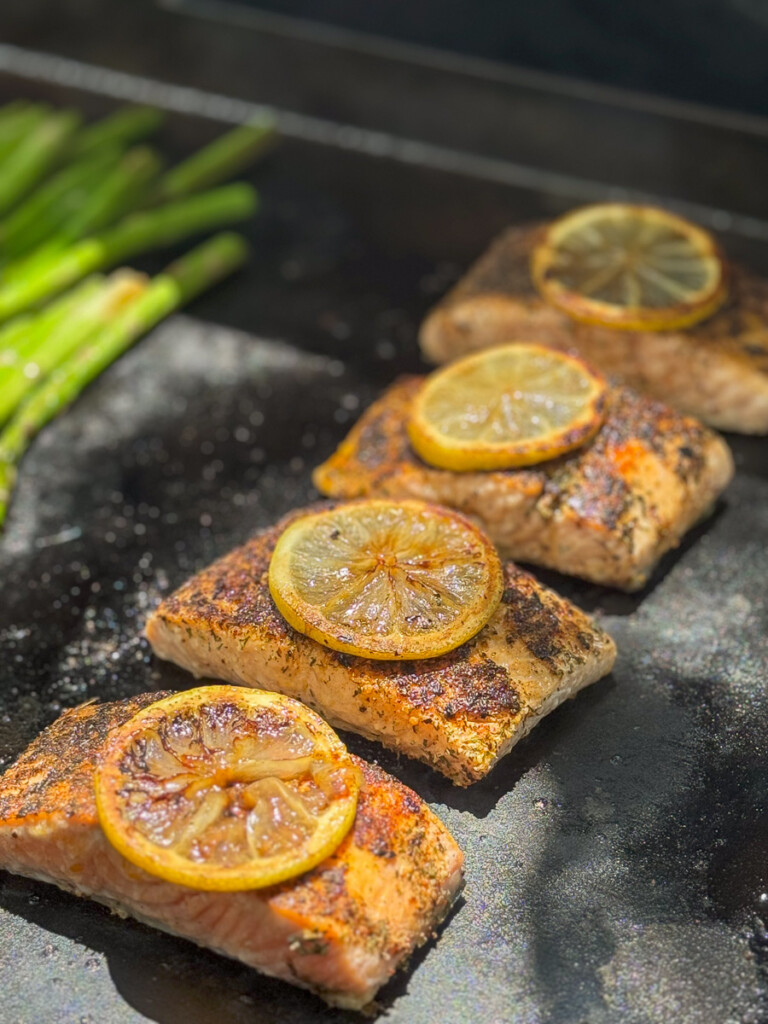 salmon on the griddle