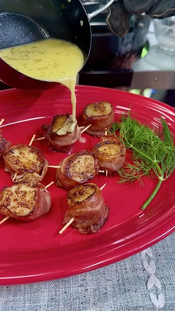 Grilled Scallops Recipe on a Cast Iron Griddle