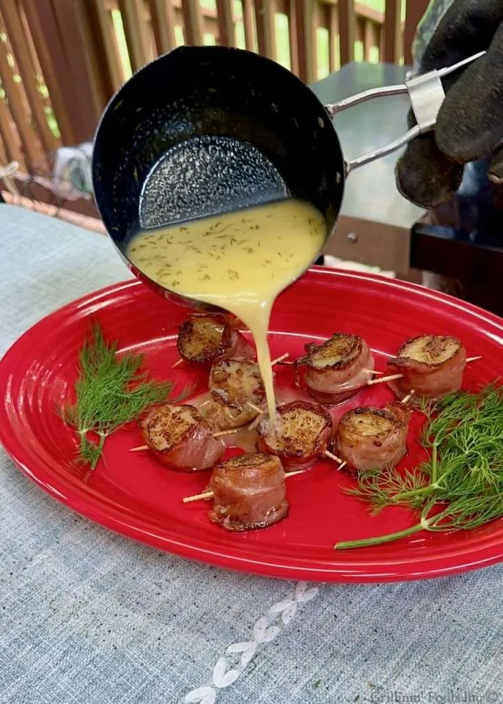 Grilled Scallops Recipe on a Cast Iron Griddle