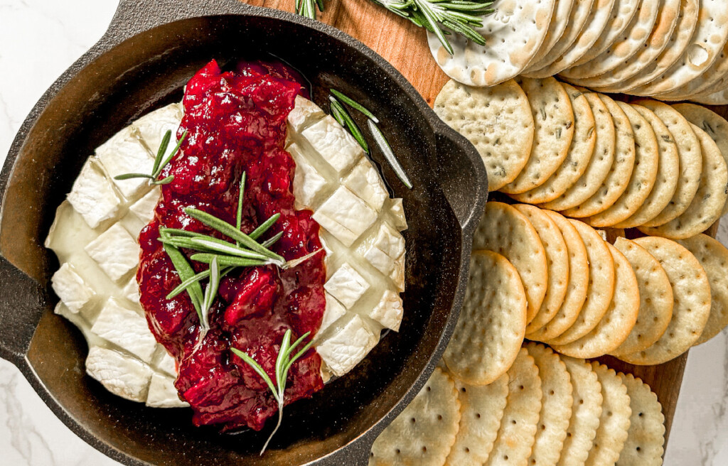 smoked brie with cranberry sauce