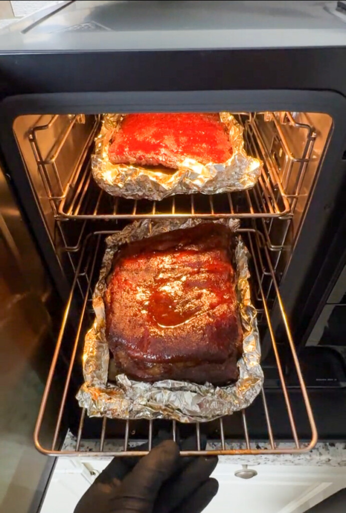 pork ribs inside the GE Profile smart indoor smoker