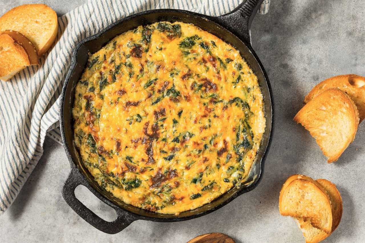 smoked spinach artichoke dip with toasted bread