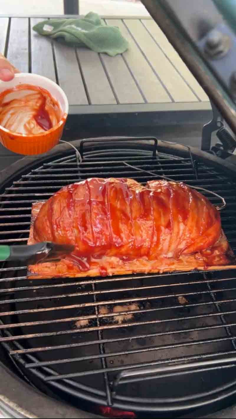 Big Green Egg Bacon Wrapped Meatloaf